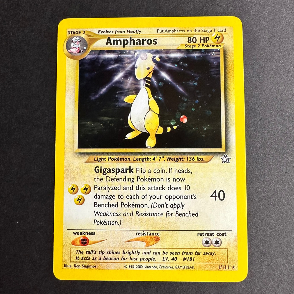 Pokemon TCG Ampharos Neo Genesis 001/111 Holo Rare Unlimited NM